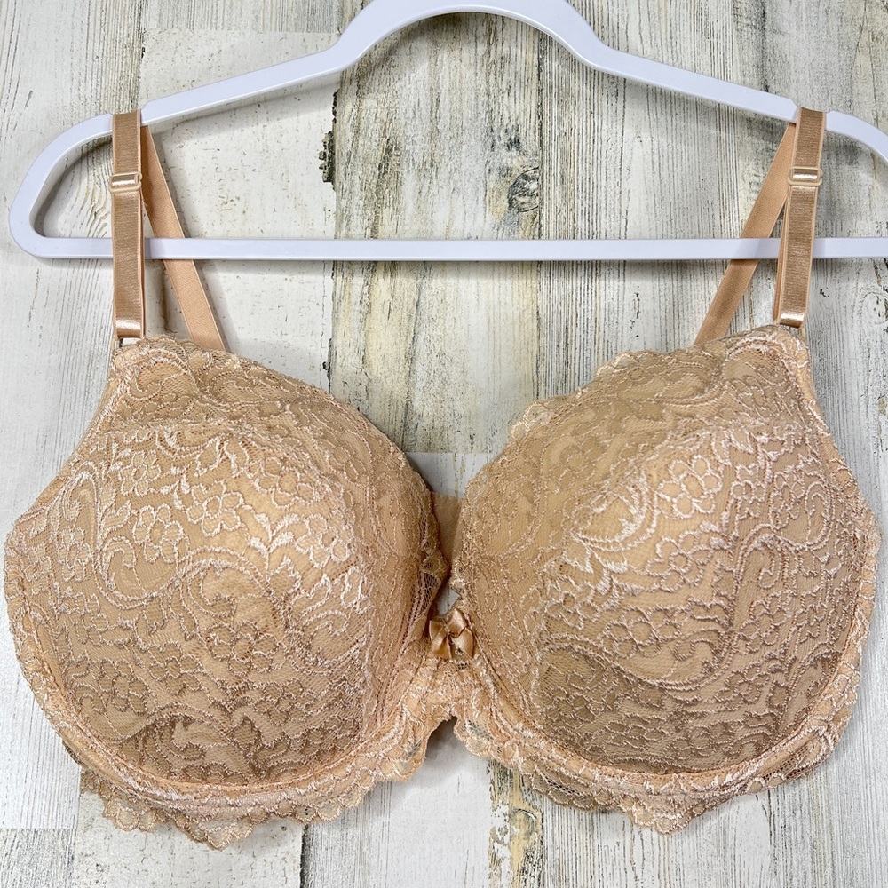 Smart & Sexy 40D Women’s Cream Tan Floral‎ Lace Bra Full Coverage